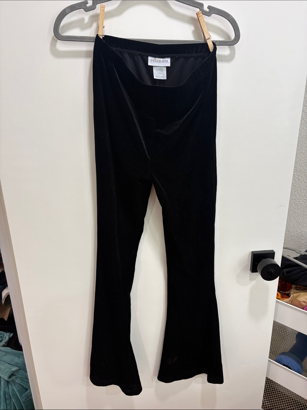 Black Velvet bell bottom Kids Pants